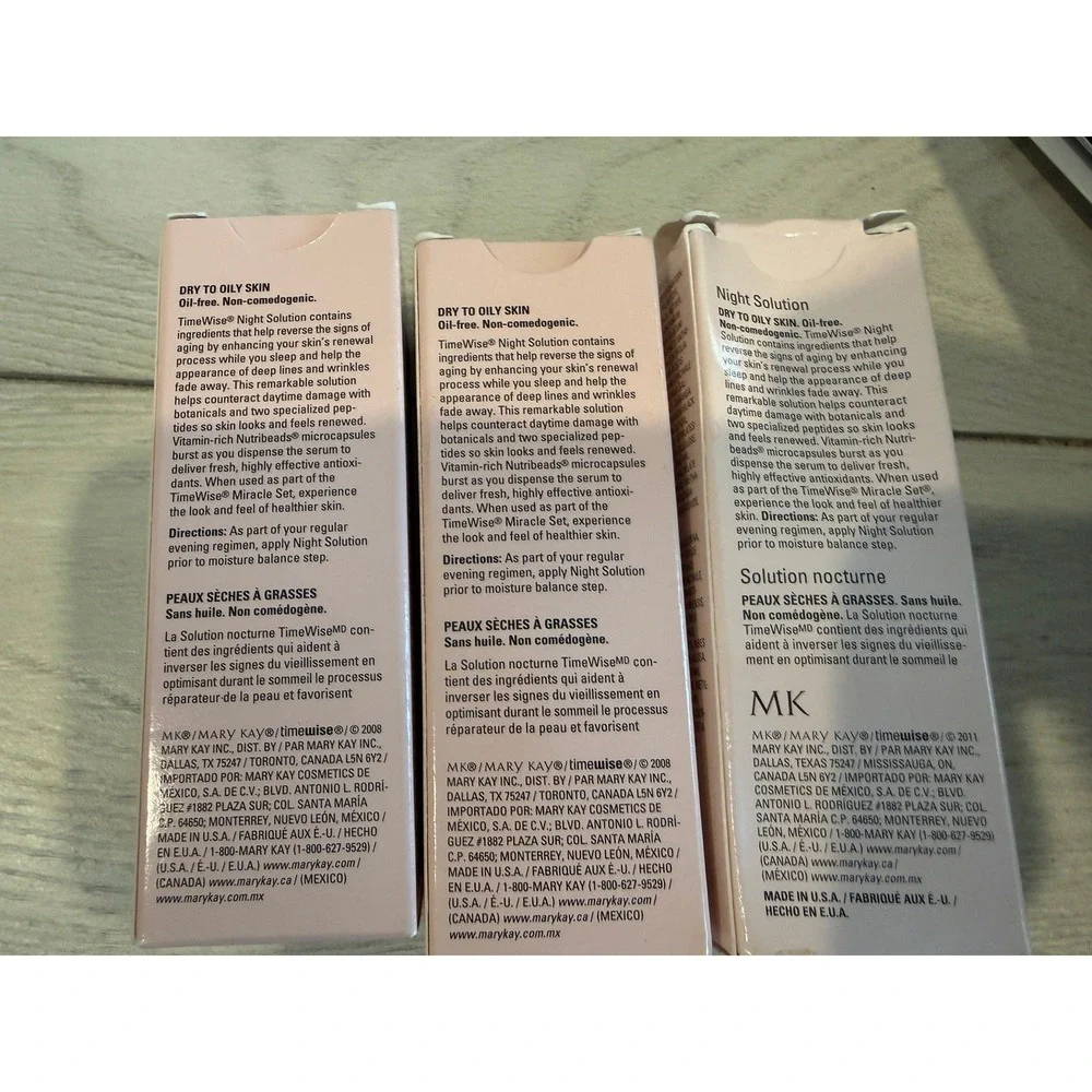 Lot of 3 Mary Kay TimeWise Night Solution 1 fl oz Each Oil-Free Age-Fighting Gel